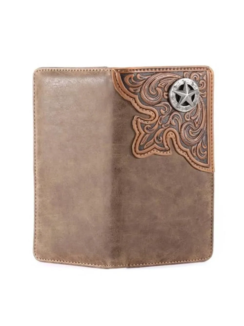 Men's Wallet Long Bifold Wallet with Card Slots RFID Blocking Vintage Checkbook